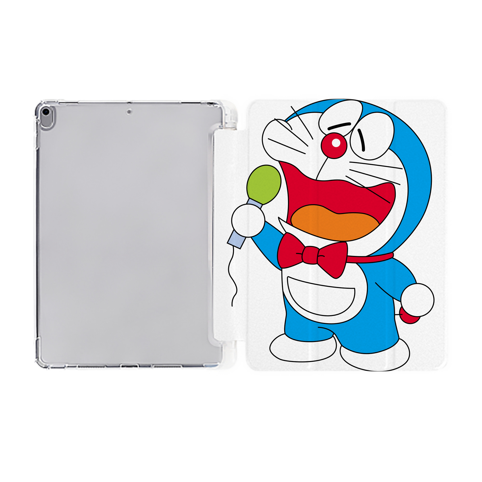 （画像用） ドラえもん Doraemon IPad ケース ペン収納付き 三つ折りスタンド PUレザー×シリコン 対応機種9.5/10.5/10.9インチ